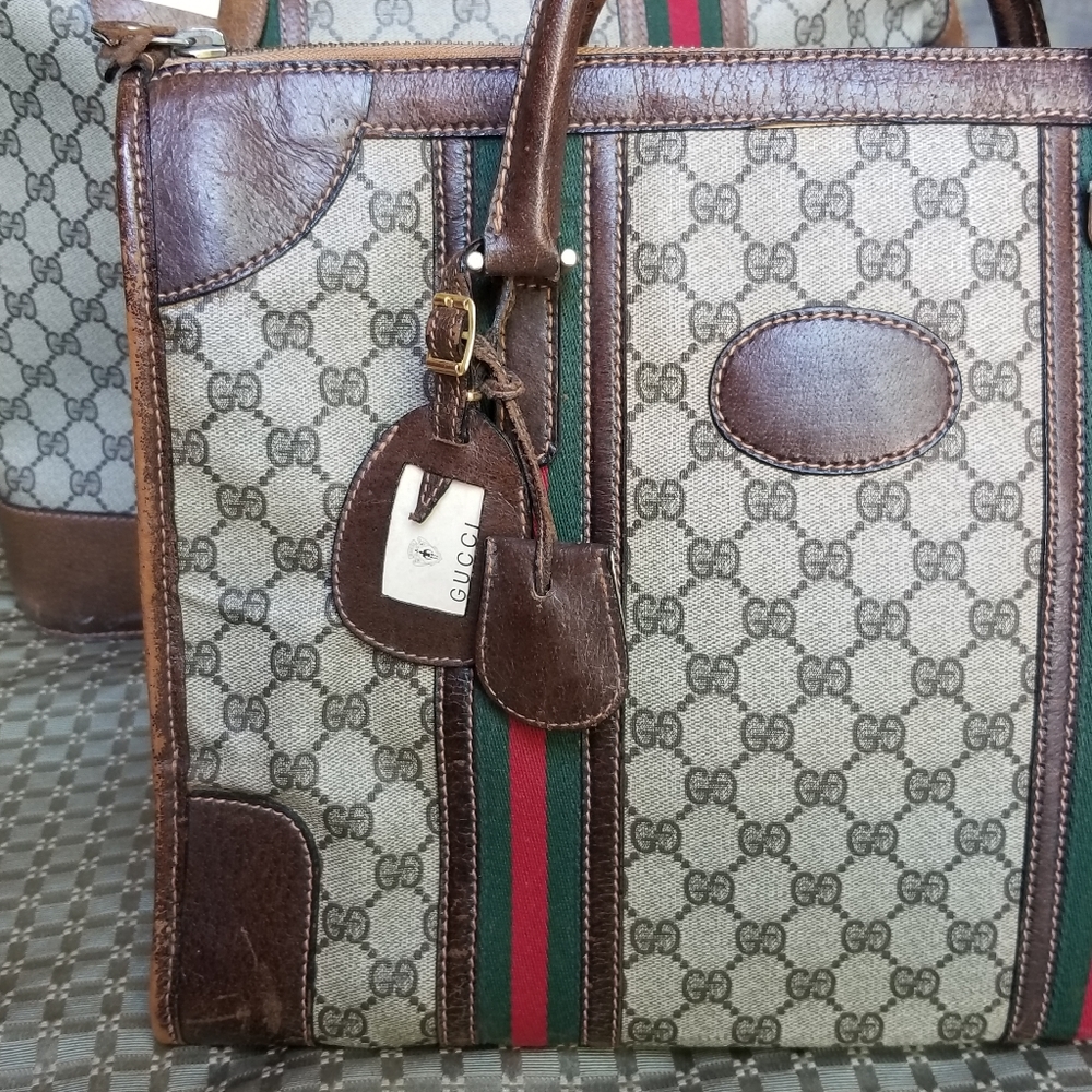 Vintage  Gucci Boston Carryall weekender mini luggage handbag - Picture 9 of 16